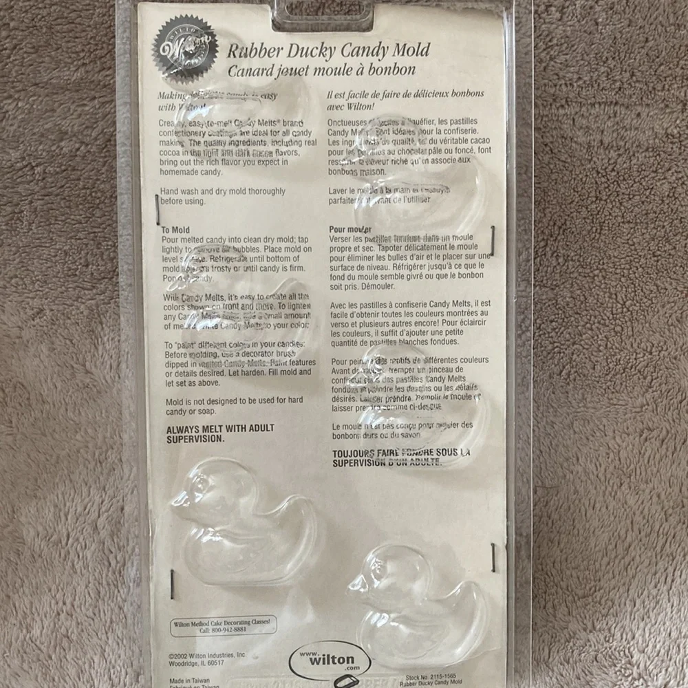 3/$15 Wilton Yellow Rubber Ducky Candy Mold